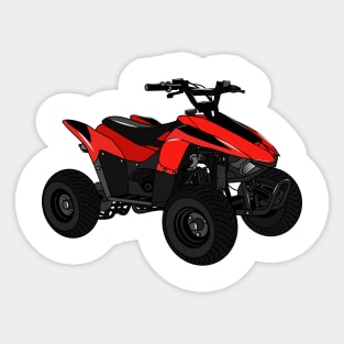 Quad bike atv cartoon illustration Sticker